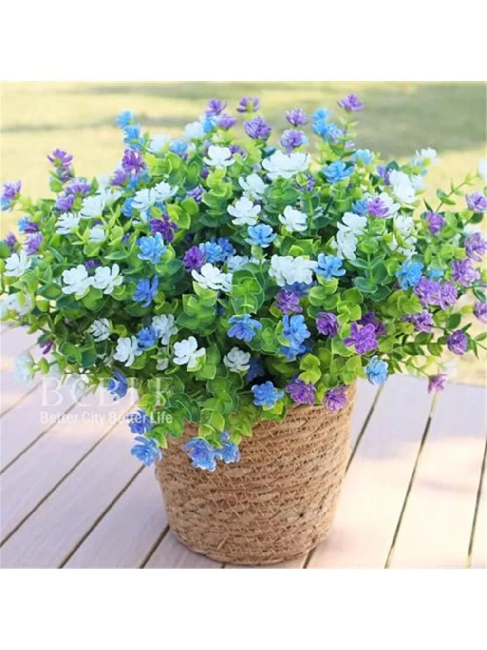 Artificial Outdoor Flowers UV Resistant Faux Plants Porch Patio Garden Decor
